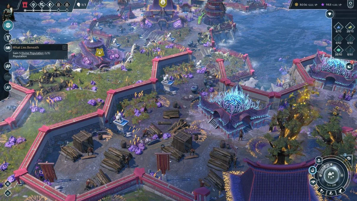 A walled city in Endless Legend 2. Endless Legend 2, Amplitude Studios, 4X strateji, fraksiyon tasarımı, Steam